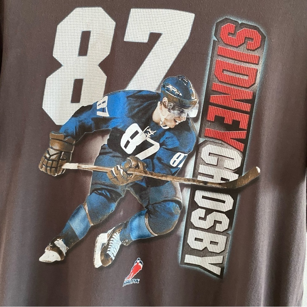 SIDNEY Crosby 87 NHLPA Shirt Grey Vintage Retro Hockey NHL HTF SOGO Pre-Shrunk